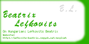 beatrix lefkovits business card